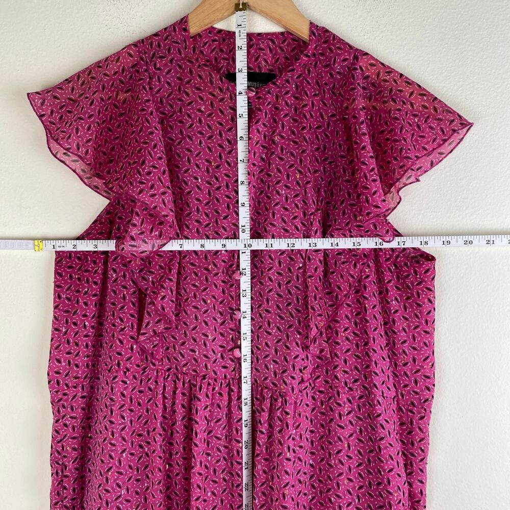 Sabina Musáyev Riviera Pink Tiered Printed Maxi Dress Size M - Picture 15 of 16